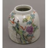 A Chinese porcelain ink pot. 6 cm high.
