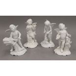 A set of four Dresden figures depicting the seasons. The largest 14 cm high.
