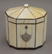 An 18th century ivory tea caddy. 13 cm high.