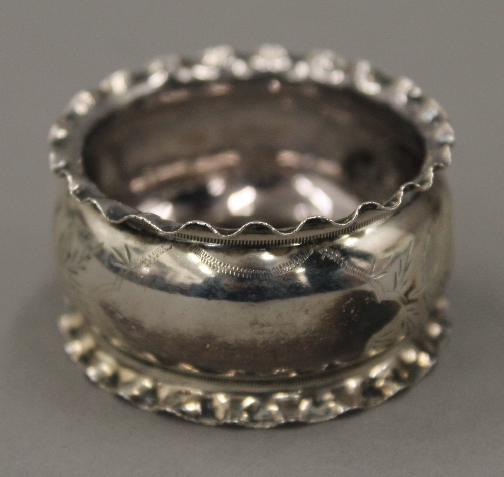 A quantity of small silver items, including napkin rings, mustards, etc. 9. - Image 14 of 30