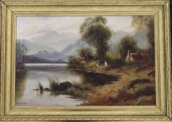 RICHARDS, Highland Loch Scene, oil on canvas, signed, framed. 58 x 40 cm.