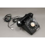 A vintage black bakelite GPO telephone (in working order)