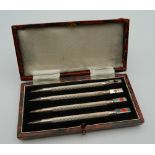 A box set of silver bridge pencils