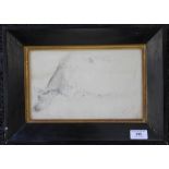 A pencil sketch drawing of a Cow, indistinctly signed, possibly J ALSOP, dated 1859,