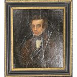 18TH/19TH CENTURY, Portrait of a Gentleman, oil on board, framed. 15.5 x 18 cm.