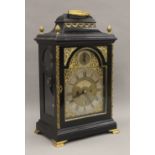 An ebonised eight-day bracket clock by John Bannister of London,