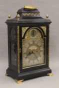 An ebonised eight-day bracket clock by John Bannister of London,