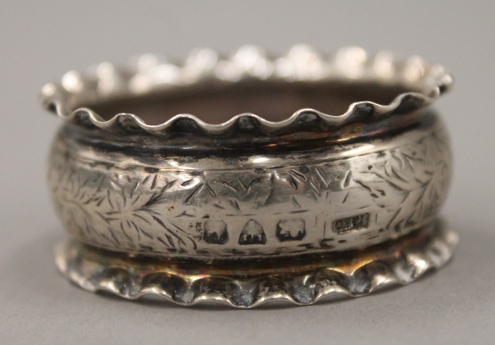 A quantity of small silver items, including napkin rings, mustards, etc. 9. - Image 17 of 30