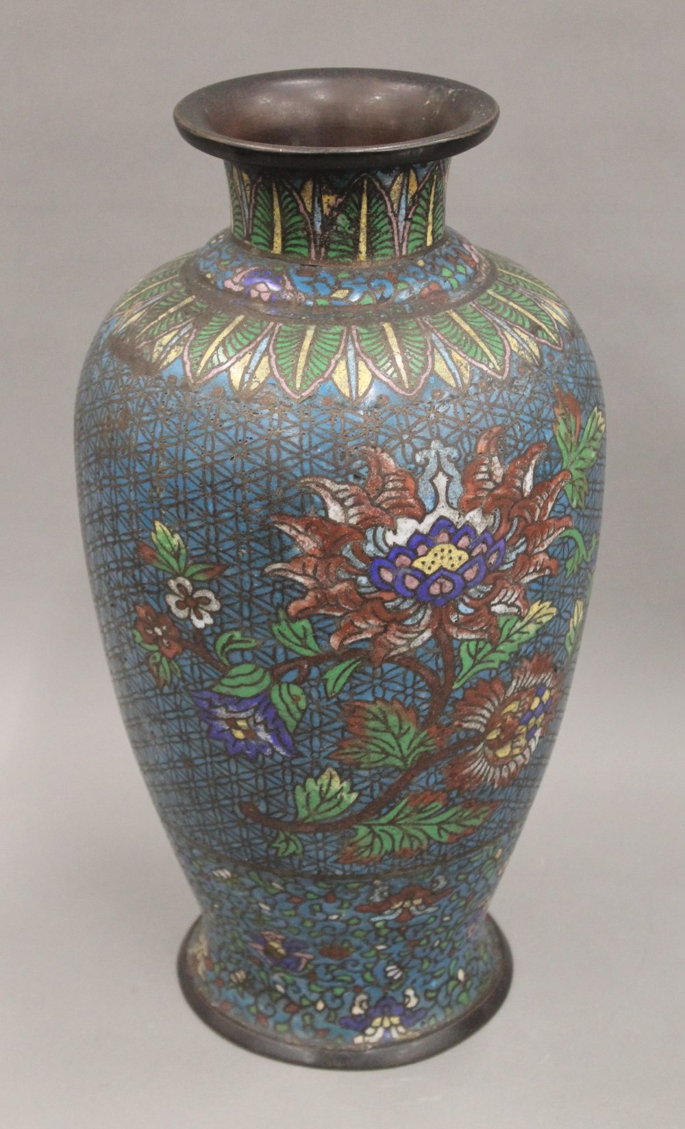 A pair of large cloisonne vases. 39.5 cm high. - Image 2 of 11