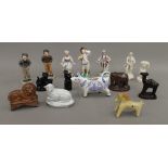 A quantity of various porcelain figures and animals