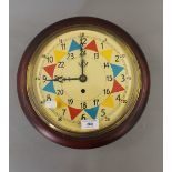 A fusee wall clock. 32 cm wide.