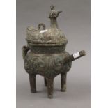 A Chinese archaic style bronze vessel. 27 cm high.