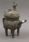 A Chinese archaic style bronze vessel. 27 cm high.