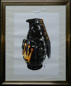 Rolex Grenade, print, signed, numbered 30/100, framed and glazed. 29.5 x 41.5 cm.