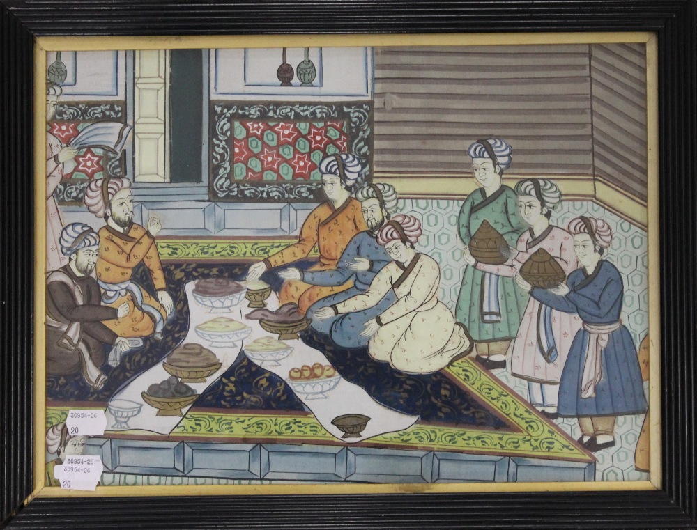 A 19th century Ottoman painting on silk, framed and glazed. 38.5 x 28 cm. - Image 2 of 4