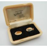 A pair of 9 ct gold cufflinks. 3.6 grammes.