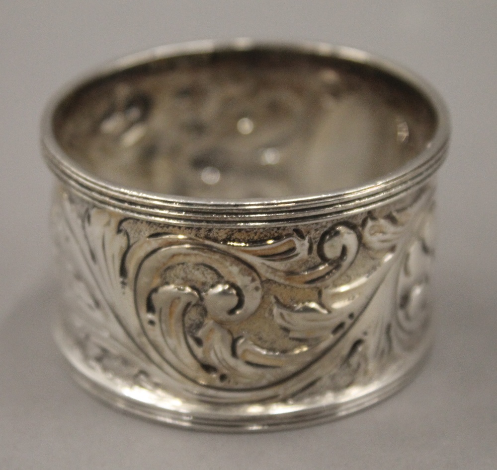 A quantity of small silver items, including napkin rings, mustards, etc. 9. - Image 11 of 30