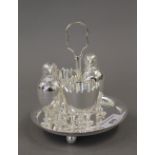 A silver plated chick cruet. 11 cm high.