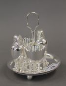 A silver plated chick cruet. 11 cm high.