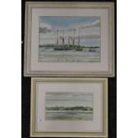 GARRARD, Estuary Scenes, two watercolours, each dated 1966, framed and glazed.