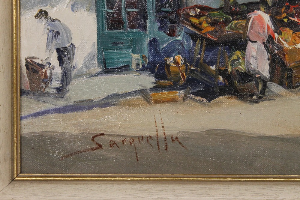 SARQUELLA, Spanish Village Scene, oil, signed, framed. 53 x 45 cm. - Image 2 of 4