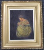 19TH CENTURY SCHOOL, Mother and Child, oil on canvas, framed. 37 x 48 cm.