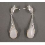 A pair of silver dress earrings. 5 cm high.