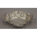 A silver embossed bon bon dish. 16 cm wide. 61 grammes.