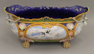 A maiolica jardiniere. 38 cm wide.