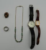 A quantity of miscellaneous jewellery and watches.