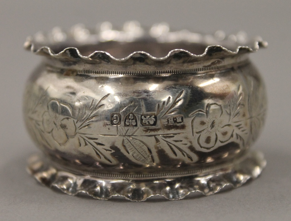 A quantity of small silver items, including napkin rings, mustards, etc. 9. - Image 15 of 30