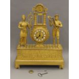 A 19th century ormolu figural mantle clock. 50 cm high.