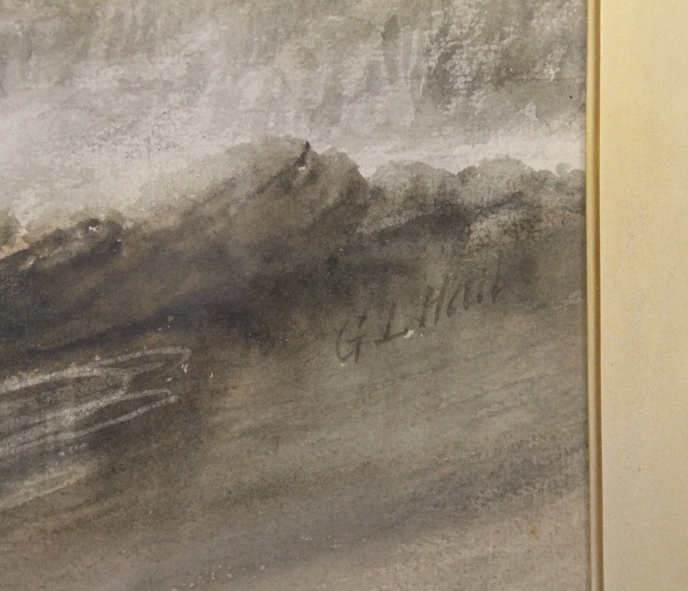 G L HALL, Crashing Waves, watercolour, signed, framed and glazed. 46 x 29 cm. - Image 3 of 3