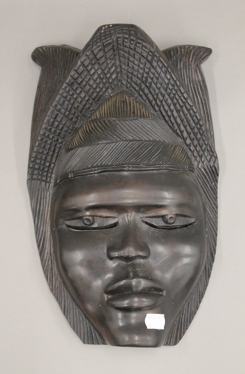 Two African carved wooden masks. The largest 45 cm high. - Image 2 of 7