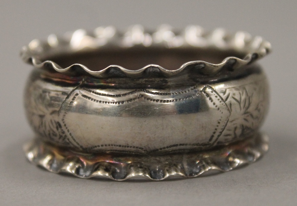 A quantity of small silver items, including napkin rings, mustards, etc. 9. - Image 16 of 30