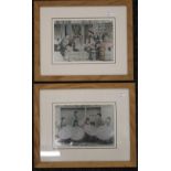 Two Japanese photographs, housed in modern frames. Each 35 x 28.5 cm overall.