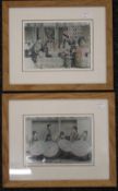 Two Japanese photographs, housed in modern frames. Each 35 x 28.5 cm overall.