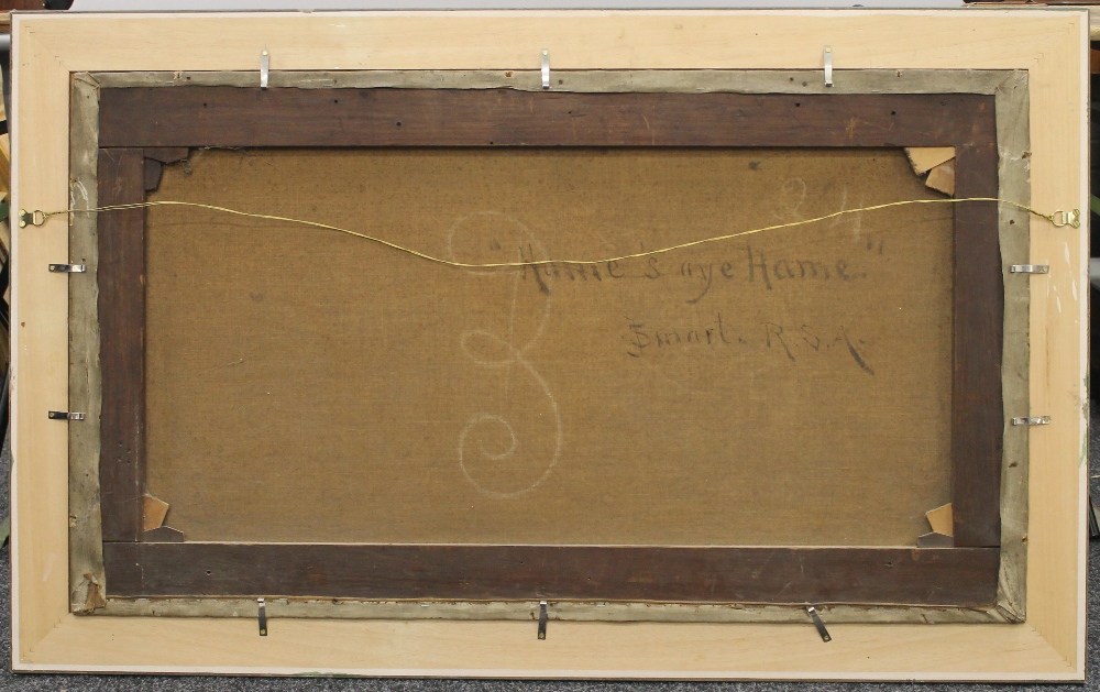 J SMART RSA, Hame's Aye Hame, oil, framed. 111 x 62 cm. - Image 3 of 4