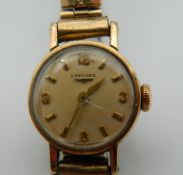 A Longines ladies wristwatch. 1.75 cm wide.