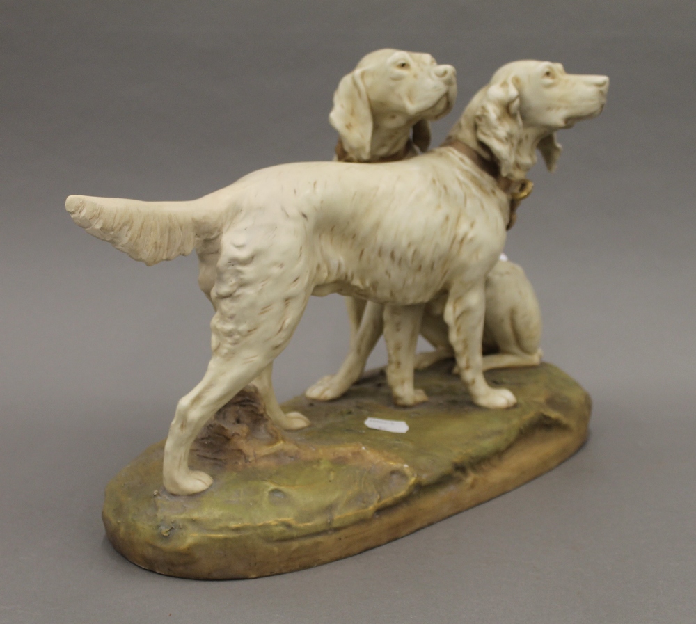 A Royal Dux porcelain model of two retrievers. 36 cm wide. - Image 2 of 7