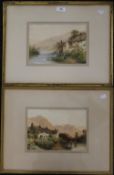 R THORNTON, a pair of watercolours, Rural Scenes, framed and glazed. Each 24.5 x 17 cm.