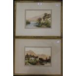 R THORNTON, a pair of watercolours, Rural Scenes, framed and glazed. Each 24.5 x 17 cm.