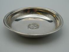 A 900 silver Turkish/Ottoman pin dish. 8 cm diameter. 14.9 grammes.