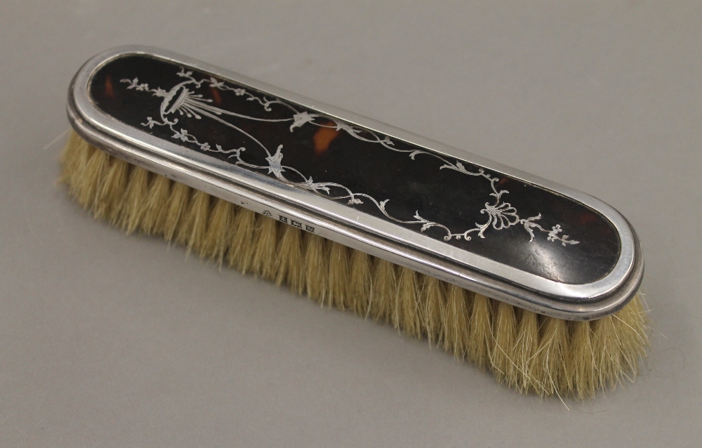 A silver and tortoiseshell dressing table set, hallmarked 1936, - Image 12 of 18