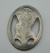 A Kirk Steiff pewter brooch. 5.5 cm high.