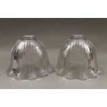 Two Holophane lamp shades. Each 15 cm high.