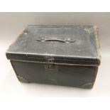 A Victorian leather trunk. 51 cm wide.