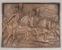 A resin panel depicting Cossacks on horseback.