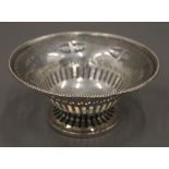 A silver bon bon dish. 12 cm diameter. 71.9 grammes.