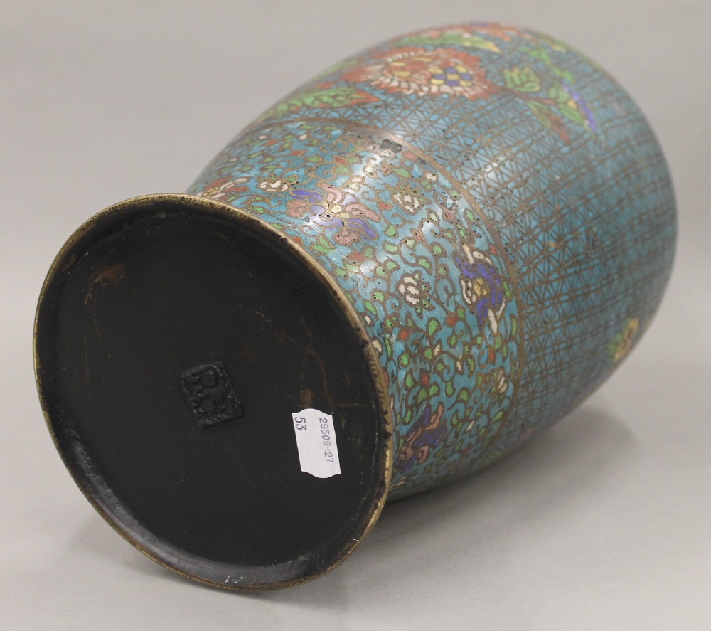 A pair of large cloisonne vases. 39.5 cm high. - Image 9 of 11